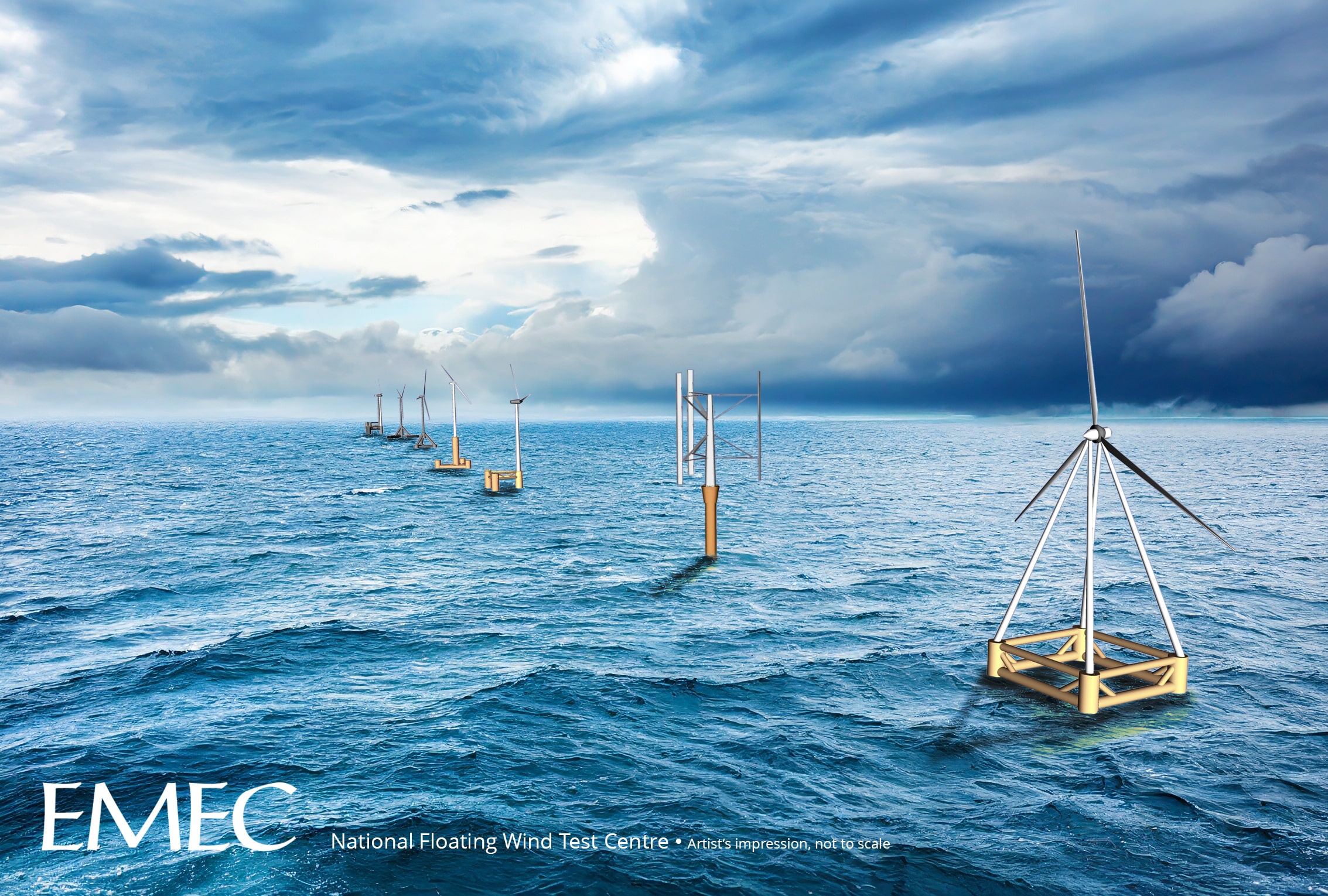 浮体式洋上風力実証サイトのイメージ図（写真提供  EMEC）
